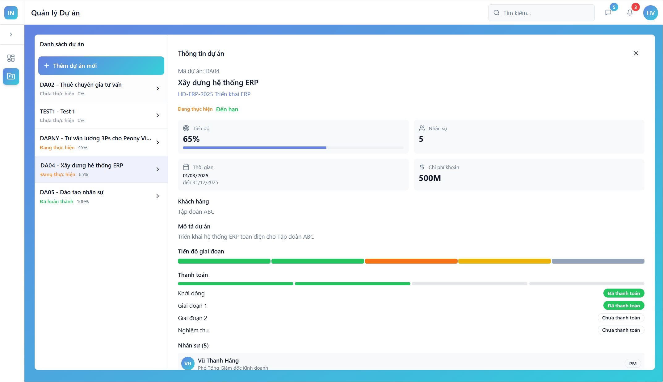 iNexxPro - Danh s&aacute;ch dự &aacute;n